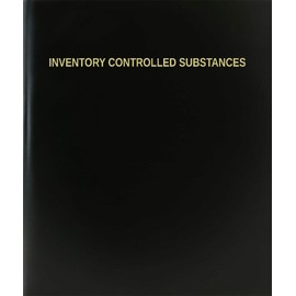 BookFactory Inventory Controlled Substances Log Book/Journal/Logbook, Black Hardbound (XLog-120-7CS-A-L-Black(Inventory Controlled Substances Log Book))