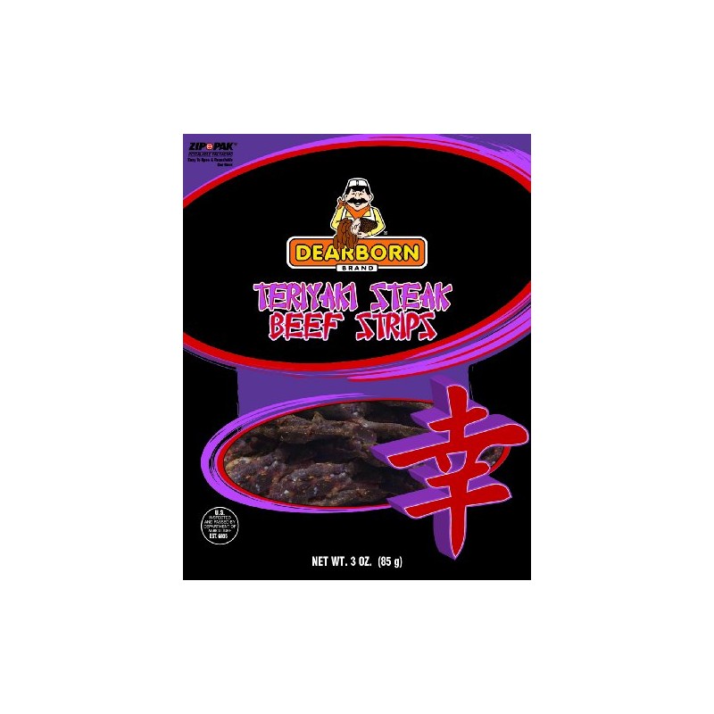 Dearborn Teriyaki Jerky - 3 Oz. (8 Pack)