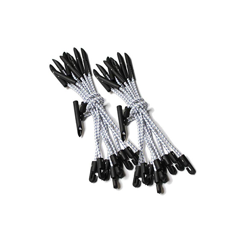 20 Elastic Shock Cord Bungee Toggle Tie Down Fixings -