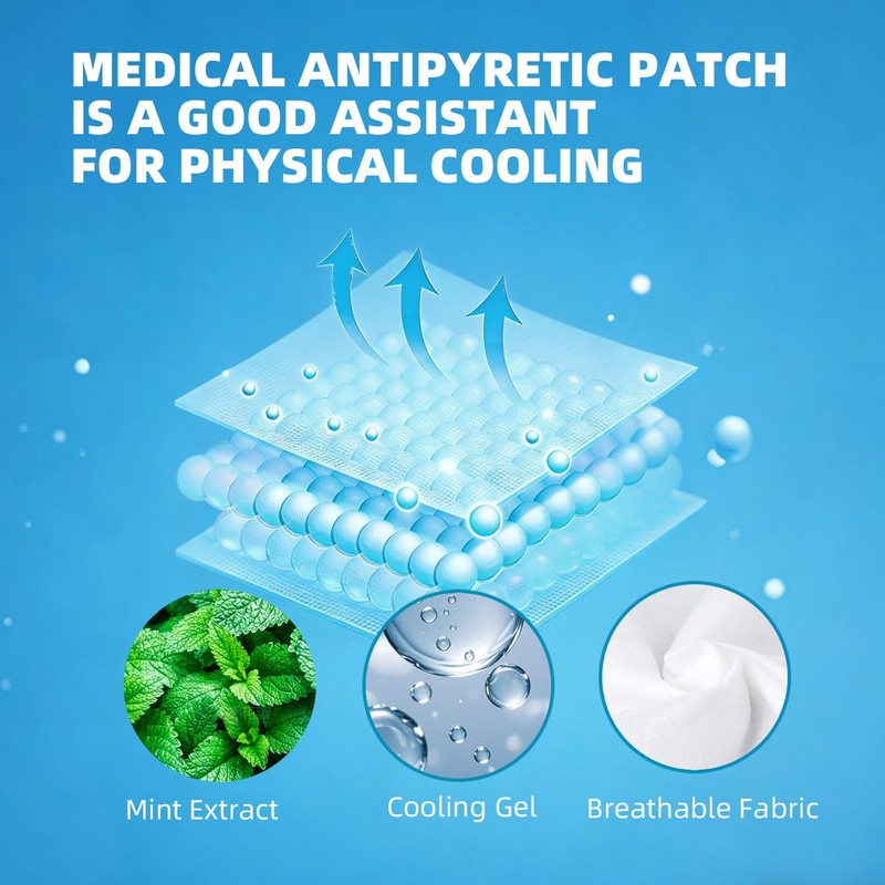 60 PCS Cooling Patches for Fever Discomfort, Fever Patch for
