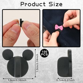 GOKEPO 100Pcs PVC Rubber Mouse Ears Pin Backs Coat Tie Tack Mouse Head Pin Backs Lapel Pin Backs Clutch Backs Holder Clothes Pin Keepers for Replacement Varsity Uniform Badge Craft Making Accessory