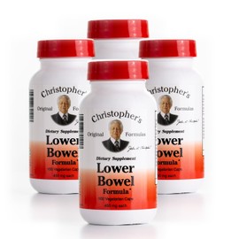 Christopher's Original Formulas Lower Bowel Cleanse Formula Capsules - Herbal Laxative Colon Cleanse and Gut Cleanse 100 ct. - Pack of 4
