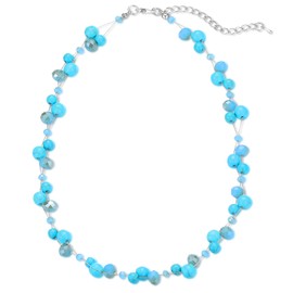 Collar corto de abalorio turquesa para mujer, joyería de moda con perlas y abalorio de vidrio, regalos de cumpleaños para mujer, Vidrio, Sin piedra preciosa