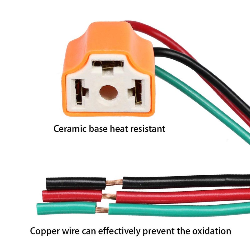 HUIQIAODS H4 Headlight Socket Lamp Connector Plug Wire Harness Adapter