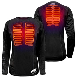 Aheata 7V Battery Heated Shirt for Women Electric Heated Clothing Base Layer Shirt for Winter Outdoor Black S