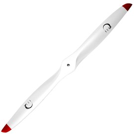 XOAR PJM 21x10 White The Sword RC Model Airplane Propeller. 21 Inch 2 Blade Painted Wood Prop with Red Tips for Gas Engines