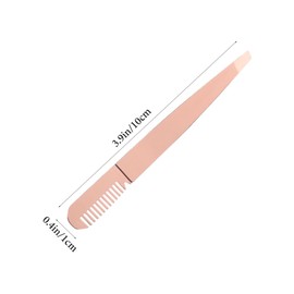 IWOWHERO 2pcs Stainless Steel Eyebrow Tweezers with Comb Portable Brow Plucker for Women Slanted Tip for Removal Lightweight Facial Hair Tools for Eyelash Extensions and Brow Grooming