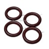 Mahogany Red Wooden Curtain Rings 35mm with Screw Eye Drapery