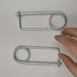 Large Stainless Steel Spring Clamp Safety Pins Spiral Tension Safety Pin Steel Brooch Shape Safety Pins for Farm Lawn Garden Towing Hitch (4.5 x 76 x 38 mm, 2 Pack)