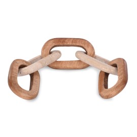 Sagebrook Home 22x4 Travertine & Wood 5-Link Chain, Tan