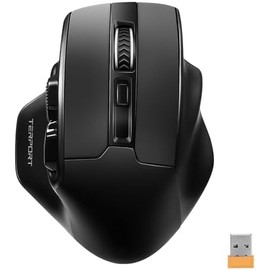 TERPORT F30 Mouse Inalámbrico 2.4 G, Ratón Ergonómico de 4800 DPI 6 Botones, Mouse Oficina con 5 Niveles de DPI Ajustable, Portátil Ratón Muy Bajo