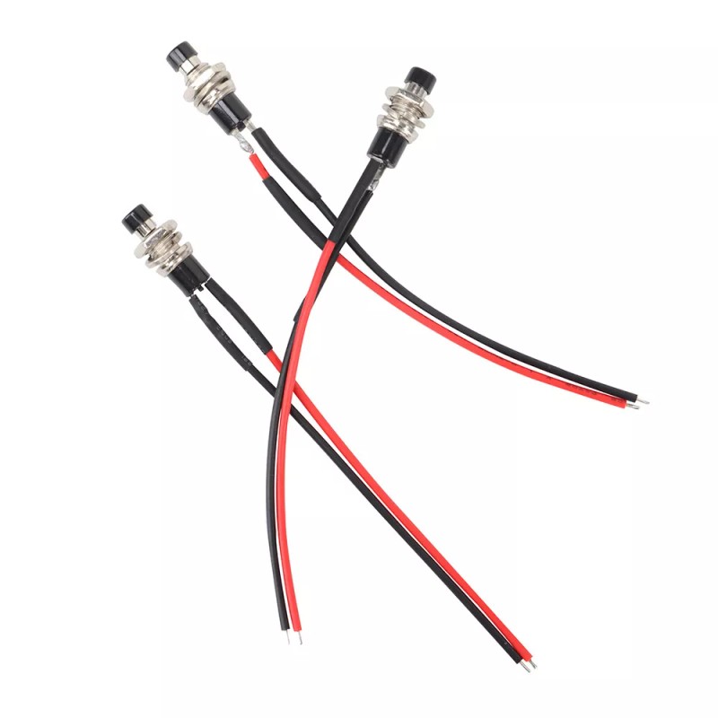 autoparts-home2025 3 Pack Mini Push Button Pre-Wired Momentary OFF-ON Switch