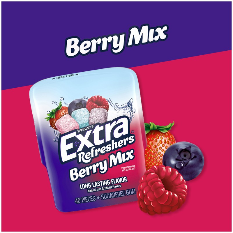 EXTRA Gum Sugar-Free Chewing Gum, Berry Mix - 3.21-Ounce 40-Piece