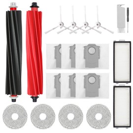 VIEWALL VIEWALL Zubeh?r f??r Roborock Qrevo Master/Qrevo Slim Staubsauger,Enthalten 2 Hauptb??rsten,2 HEPA-Filter,6 Staubbeutel,4 Wischt??cher,4 Seitenb??rsten(Wei?),1 B??rste,1 Schraubendreher,20-er Ersatzteilset