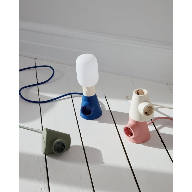 Pedestal Power Base 2-Way Socket (Blue) | Stylish Design with