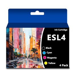 ESL4 Ink Cartridge 220ml ESL4-4CY ESL4-4MG ESL4-4YE ESL4-4BK Ink Cartridges for Roland Eco-Sol MAX 2 RF-640 VS-300i VS-540i VS-640i XF-640 XR-640(Black, Cyan, Magenta, Yellow,4Packs,with Chip)