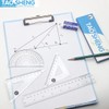 TAOSHENG 4Pcs Plastic Math Geometry Kit, Transparent Measuring Tool Set