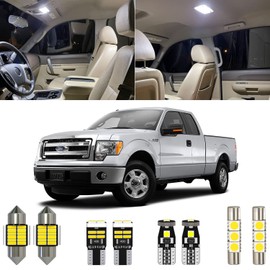 Xpismii 9 Piece 6000K White F150 Interior LED Light Kit Package Replacement for Ford F-150 2009 2010 2011 2012 2013 2014, with Placement Diagram and Install Tool