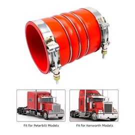 EMIHO Silicone Charge Cooler Intercooler Hoses with Clamps 4" x 6" Fit for Semi Trucks, Turbocharger Red Hump Hose Replace 202-36-2042, 367-400-060, 2 Pack