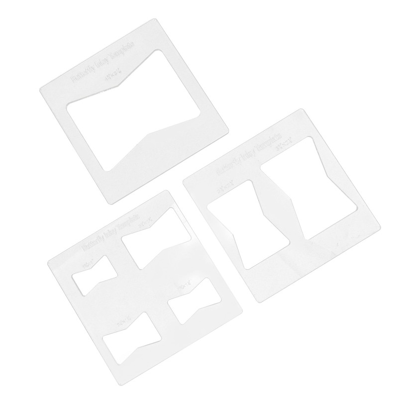 3Pcs 6x6 Inches Butterfly Key Inlay Template Router and Decorative