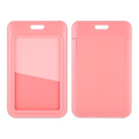 Sliding Id Badge Holder 1 Pack Vertical Plastic Card Case Protector Pouch with Clear Window Abs Work Name Card Holder for Office School ID Credit Cards Proximity Key Cards Driver’s Licenses and Passes