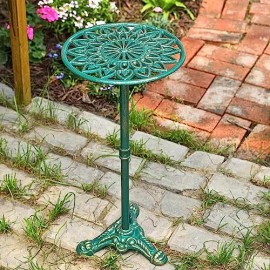 Sungmor Plant Stands Cast Iron 23.6in Antique Rustic Balcony Potted Flower Stand - Green