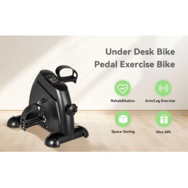 Himaly Pedal Exerciser Mini Cycle Fitness Bike LCD Display Home Gym For Leg Arm