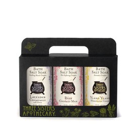 Three Sisters Apothecary 3 Piece Bath Salt Gift Tote Trio (Floral)