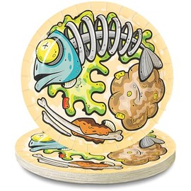 Multicolor Gross Slime Disposable Paper Dessert Plates (7") Pack of 8 - Perfect for Birthday Parties, Kids Events, & Slime Themed Celebrations