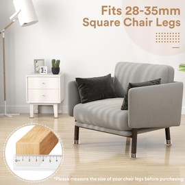 Euqvunn 18pcs Square Chair Leg Floor Protectors, Floor Protectors for Furniture Legs, Rectangle Stool Leg Covers with Felt Pads, Chair Leg Caps to Protect Hardwood Floors, 28-35mm