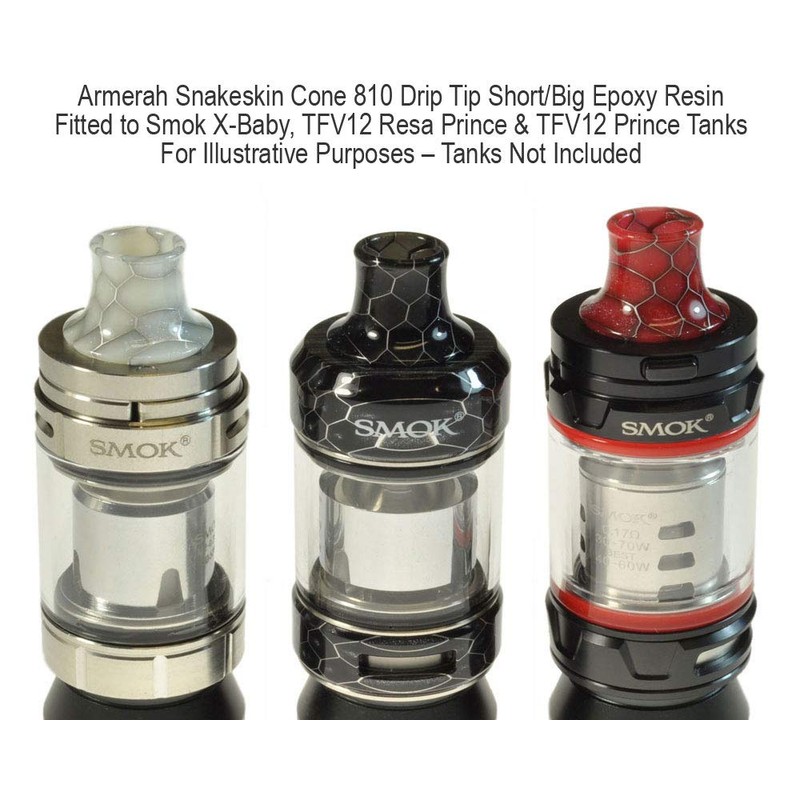 Armerah Cone 810 Drip Tip eCig Mouthpiece Short/Big Snakeskin Epoxy