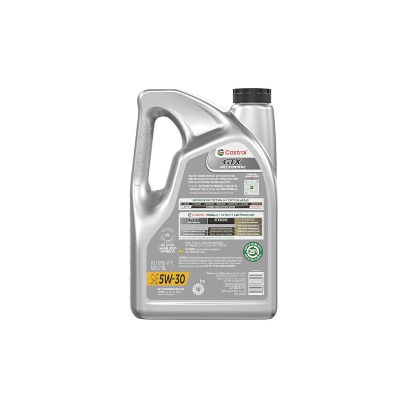 Castrol GTX - Aceite de motor sintético completo 5W-30, 5