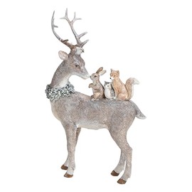 Decorative Figure/Christmas Figurine Deer with Forest Animals & Glitter Christmas Decoration Christmas Decoration Advent Winter Decoration Gift