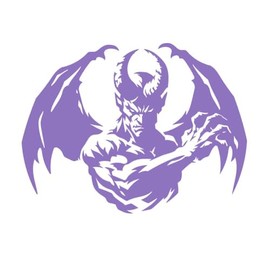 Ripped Devil, Muscular Demon 12 inch Lavender Indoor Outdoor Vinyl Decal