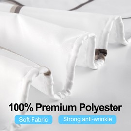 Dufu Waterproof Shower Curtain, Washable Quick Drying Textile Fabric Polyester Bath Curtain with 12 Shower Hanger Rings, Translucent Shower Curtain, White (180 x 200 cm)