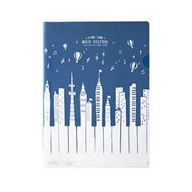 Setocraft SCB-1037 Clear File A4 (Piano Town) 5 Sheets 1 Set