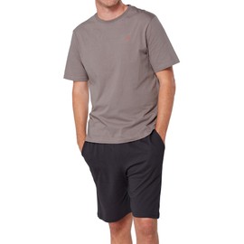 The Essentials Wardrobe Mens TEW Shorty Pyjamas - Contrast - Light Grey/Dark Grey - Medium