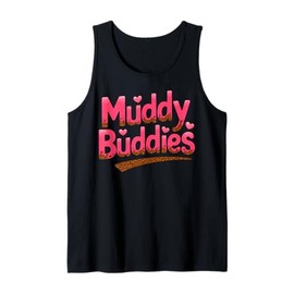 Womans Buddies Muddy Mudding Princess Running Team Mud Run Tank Top