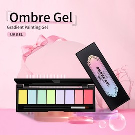 AOBOO Colorful Ombre Gel Set With 8 Brilliant Colors Ombre Nail Polish Glitter And Eye-Catching For Women Essential Nail Art Tool (E12)