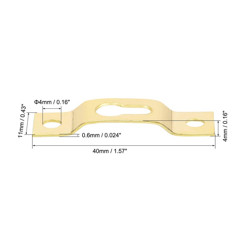 sourcing map Keyhole Hanging Plate, 40mm x 11mm Single Hole