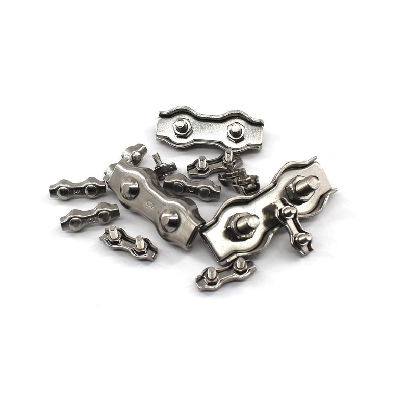 304 stainless steel wire rope clip cable rope double clamp