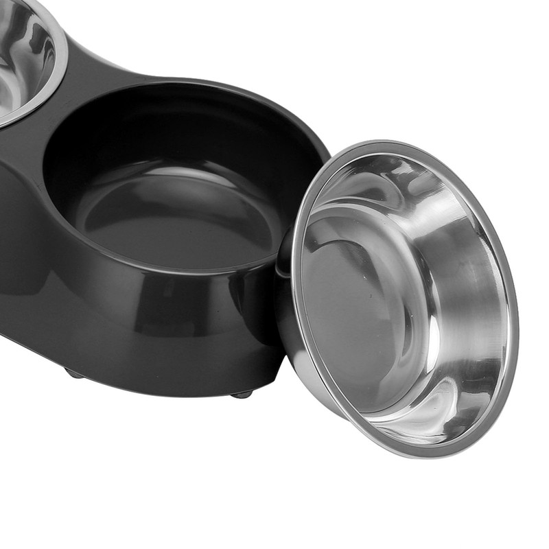 Stainless Steel Nonslip Double Pet Bowls Household Food Water Feeder