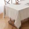 MIULEE Linen Tablecloth 100 x 140 cm Beige Checked Linen