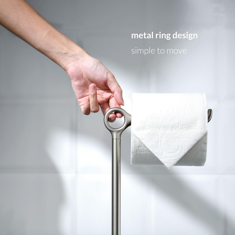 simpletome Toilet Paper Holder Free Standing, Stable Weighted Base, Modern