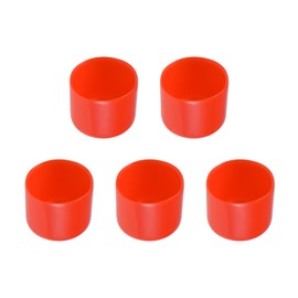 Rebower Screw Thread Protective Cover Rubber End Caps [for Screw Bolts] - 27 mm ID/Red/Pack of 5