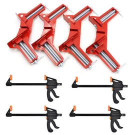 Fermore Corner Clamp Ratchet Bar Clamp Quick Bar Clamp F Right Angle Temporary Clamp (8 Pack)