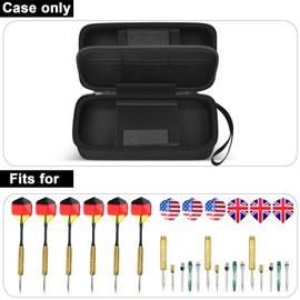 GWCASE Case for 6 Steel and Soft Tip Darts, Darts Carrying Storage Holder Fits for Dart Tips, Shafts and Flights and Extra Accessories (Box Only)