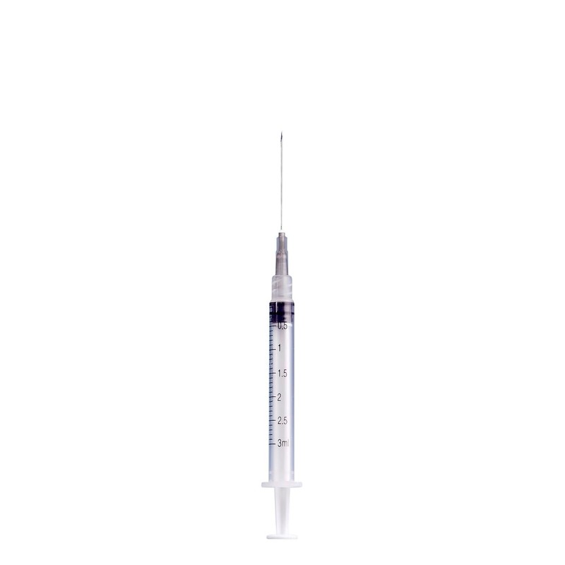 DL Caja De 100 Jeringas 3 mL Con Aguja 22