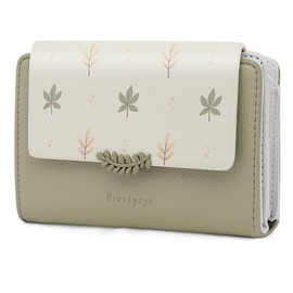 REETEE Women's Small PU Leather Purse, Women's Small and Short Format Purse, Many Compartments, Women's Purse with 10 Card Slots and Zip Coin Compartment Wallet, Z-green, Modern