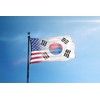 3x5 ft Korean American Hybrid Flag: 100% Polyester Banner, Brass